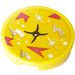 LEGO Yellow Tile 2 x 2 Round with Cushion, Button, Dots Sticker with Bottom Stud Holder (14769)