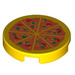 LEGO Gelb Fliese 2 x 2 Runden mit Pizza mit unterem Bolzenhalter (14769)