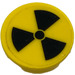 LEGO Yellow Tile 2 x 2 Round with Radioactivity Warning Sticker with &quot;X&quot; Bottom (4150)