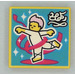 LEGO Geel Tegel 2 x 2 met Ballet Dancer en Streamer met groef (3068)