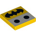 LEGO Yellow Tile 2 x 2 with Batarang and 2 Dice with Groove (3068 / 14337)