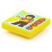 LEGO Yellow Tile 2 x 2 with BeatBit Album Cover - Minifigure with Backpack Dancing Pattern with Groove (3068)