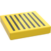 LEGO Yellow Tile 2 x 2 with Black Grille with Groove (3068)