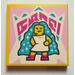 LEGO Yellow Tile 2 x 2 with Glam Poses print with Groove (3068)