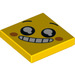 LEGO Jaune Tuile 2 x 2 avec Grinning Affronter avec rainure (3068 / 57458)