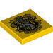 LEGO Yellow Tile 2 x 2 with Hufflepuff Crest with Groove (3068 / 56425)