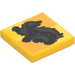 LEGO Yellow Tile 2 x 2 with Hufflepuff Symbol with Groove (3068 / 107485)