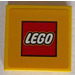 LEGO Jaune Tuile 2 x 2 avec blanc &#039;LEGO&#039; sur rouge Background Autocollant avec rainure (3068)