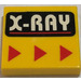 LEGO Yellow Tile 2 x 2 with &quot;X-RAY&quot; with Groove (3068)