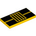 LEGO Yellow Tile 2 x 4 with Black and yellow stripes (31911 / 87079)