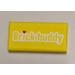 LEGO Yellow Tile 2 x 4 with &#039;Brick Buddy&#039; Sticker (87079)