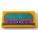 LEGO Yellow Tile 2 x 4 with Dark Purple and Dark Turquoise Radio Sticker (87079)