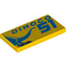LEGO Yellow Tile 2 x 4 with &#039;DINOCO 51&#039; on Right and Dinosaur (34362 / 87079)