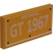 LEGO Yellow Tile 2 x 4 with Michigan GT 1967 License Plate Sticker (87079)