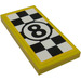 LEGO Yellow Tile 2 x 4 with Number 8 Sticker (87079)