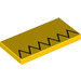 LEGO Yellow Tile 2 x 4 with Thin Zig Zag Line (42202 / 87079)
