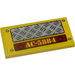 LEGO Yellow Tile 2 x 4 with Tread Plate, &#039;AC-5884&#039; Sticker (87079)