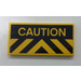 LEGO Yellow Tile 2 x 4 with Yellow and Black Chevron Danger Stripes and &#039;CAUTION&#039; Pattern Sticker (87079)