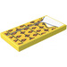 LEGO Yellow Tile 2 x 4 with Yellow Sleeping Bag and Orange Trees Pattern Sticker (87079)