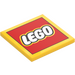 LEGO Żółty Gładka płytka 4 x 4 z LEGO logo (1751)