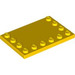 LEGO Gelb Fliese 4 x 6 mit Bolzen auf 3 Edges (6180)