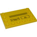 LEGO Yellow Tile 4 x 6 with Studs on 3 Edges with &#039;HYDRAULICS&#039; and &#039;OIL&#039; on Flaps, Black Dots Sticker (6180)