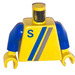 LEGO Amarillo Torso con Azul &quot;S&quot; y Rayas (973)