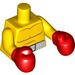 LEGO Keltainen Vartalo jossa Valkoinen Boxing Vyö Kuvio ja Boxing Gloves (65229 / 97149)