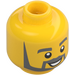 LEGO Yellow Train Ticket Inspector Minifigure Head (Recessed Solid Stud) (3626 / 37483)