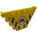 LEGO Jaune Trapezoid Tipper Fin 6 x 4 avec Goujons avec rouge Construction Casque et Chevrons Autocollant (30022)