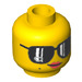 LEGO Yellow Trendsetter Head with Sunglasses (Safety Stud) (3626 / 13511)