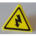 LEGO Yellow Triangular Sign with Electricity Danger Sign Sticker with Split Clip (30259)