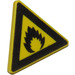 LEGO Yellow Triangular Sign with Extremely Flammable (Flame) with Split Clip (30259)