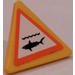 LEGO Gelb Dreieckig Sign mit Hai Warning Aufkleber mit geschlitztem Clip (30259)