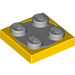 LEGO Geel Turntable 2 x 2 met Medium Stone Grijs Top (74340)