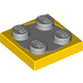 LEGO Yellow Turntable 2 x 2 with Medium Stone Gray Top (74340)