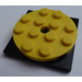 LEGO Geel Turntable 4 x 4 x 0.667 met Zwart Vergrendelings Basis