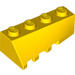 LEGO Geel Wig 2 x 4 Sloped Rechtsaf (43720)
