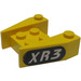 LEGO Yellow Wedge 3 x 4 with &#039;XR3&#039; and Black Oval Sticker without Stud Notches (2399)