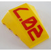 LEGO Geel Wig 4 x 4 Drievoudig Gebogen zonder Studs met &#039;L.02&#039; Sticker (47753)