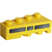 LEGO Geel Wig Steen 2 x 4 Links met Zwart en Geel Vent Sticker (41768)