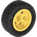 LEGO Yellow Wheel 12 x 20 with Technic Axle Hole and 6 Pegholes with Tire 30.4 x 14