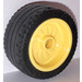LEGO Yellow Wheel 18x12 with Black Tyre low profile 24x12 (18976/18977)