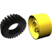 LEGO Yellow Wheel 24 x 43 Technic with Tyre 24 x 43 Technic