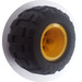 LEGO Yellow Wheel 43.2 x 28 Balloon Small with &#039; &#039; Shaped Axle Hole with Tyre 43.2 x 28 Balloon Small