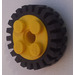 LEGO Yellow Wheel Rim 10 x 17.4 with 4 Studs and Technic Peghole with Narrow Tire 24 x 7 with Ridges Inside