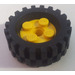 LEGO Geel Wheel Rim 10 x 17.4 with 4 Studs and Technic Peghole with Tire 30 x 10.5 with Ridges Inside