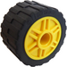 LEGO Žlutá Wheel Rim Ø18 x 14 with Pin Hole with Tire 24 x 14 Shallow Tread (Tread Small Hub) without Band around Center of Tread