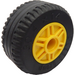 LEGO Żółty Wheel Rim Ø18 x 14 with Pin Hole with Tire Ø30.4 x 14 (Thick Rubber)