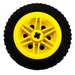 LEGO Yellow Wheel Rim Ø30 x 20 with No Pinholes, with Reinforced Rim with Tire, Low Profile, Wide Ø43.2 X 22 ZR